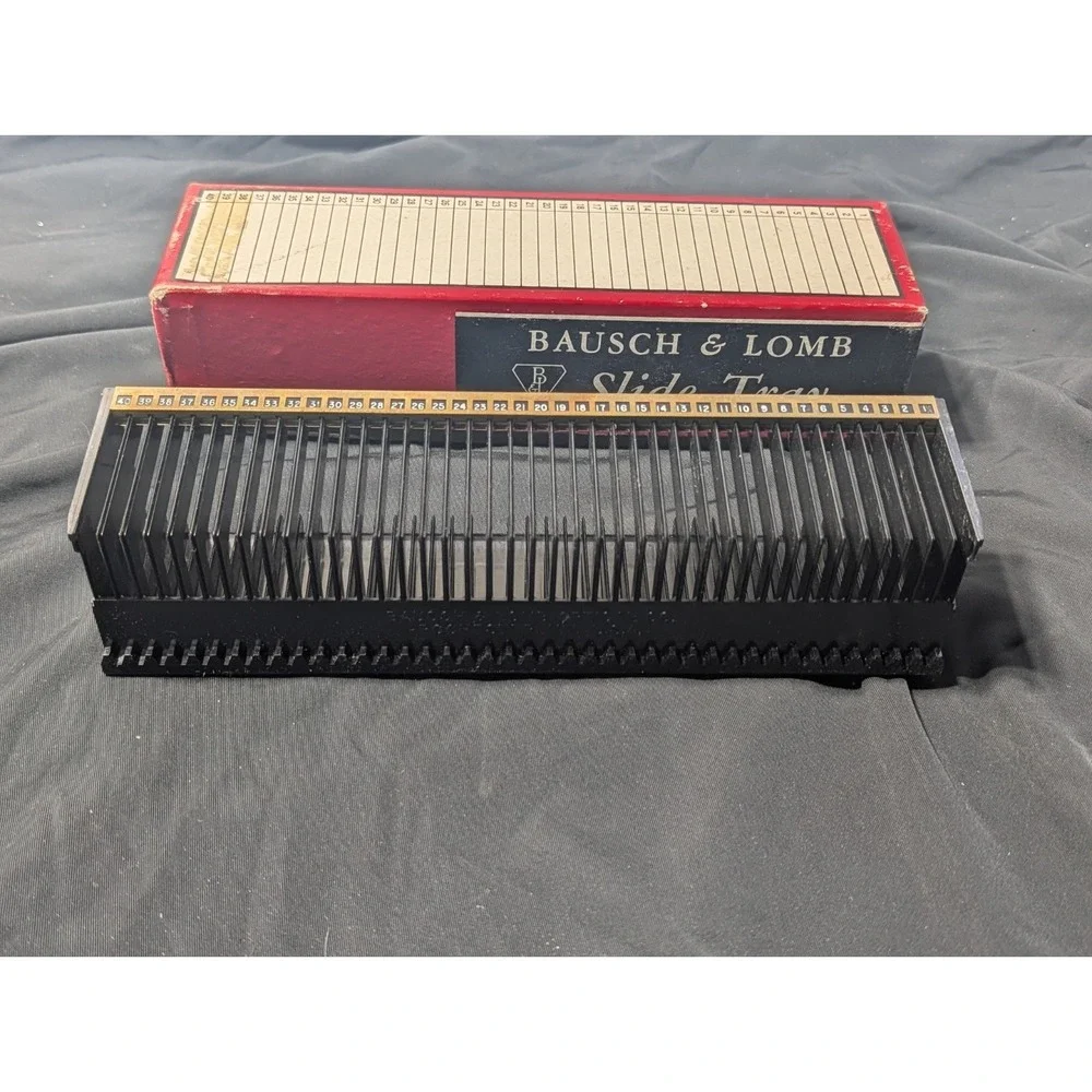 VTG Bausch & Lomb 35mm Slide Tray 40 Capacity w/ Box Vintage Photography Storage